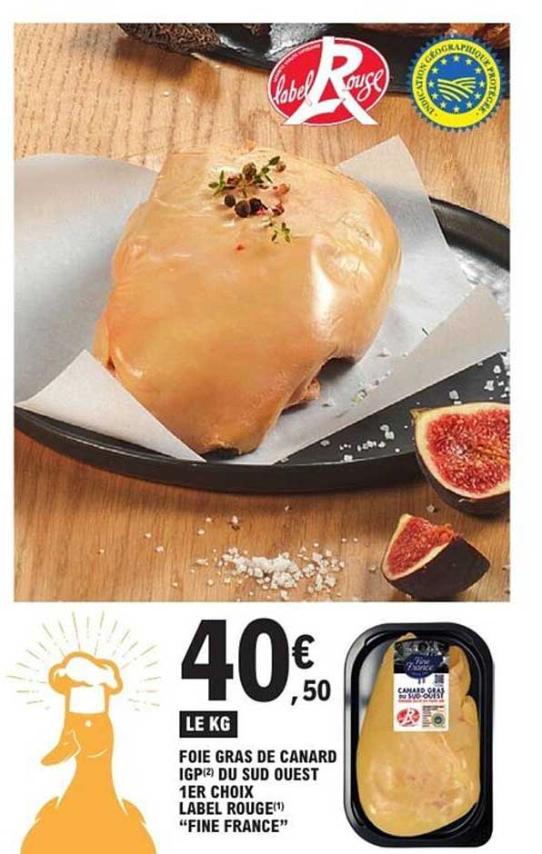Foie Gras de Canard IGP du Sud Ouest 1er Choix LABEL ROUGE
