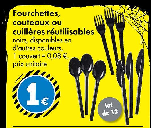 Fourchettes, couteaux ou cuillères réutilisables