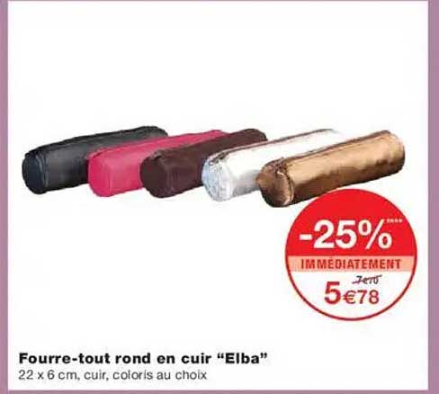 Fourre-tout rond en cuir “Elba”