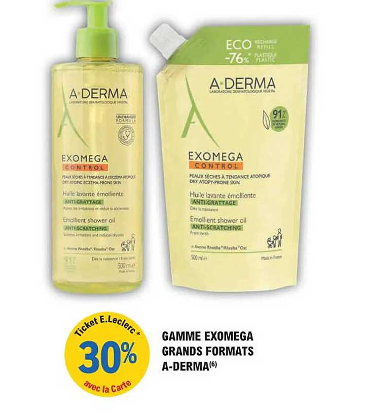 GAMME EXOMEGA GRANDS FORMATS A-DERMA