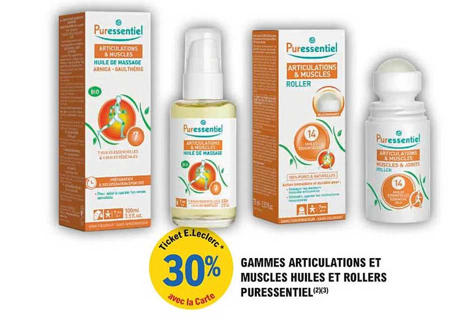 GAMMES ARTICULATIONS ET MUSCLES HUILES ET ROLLERS PURESSENTIEL