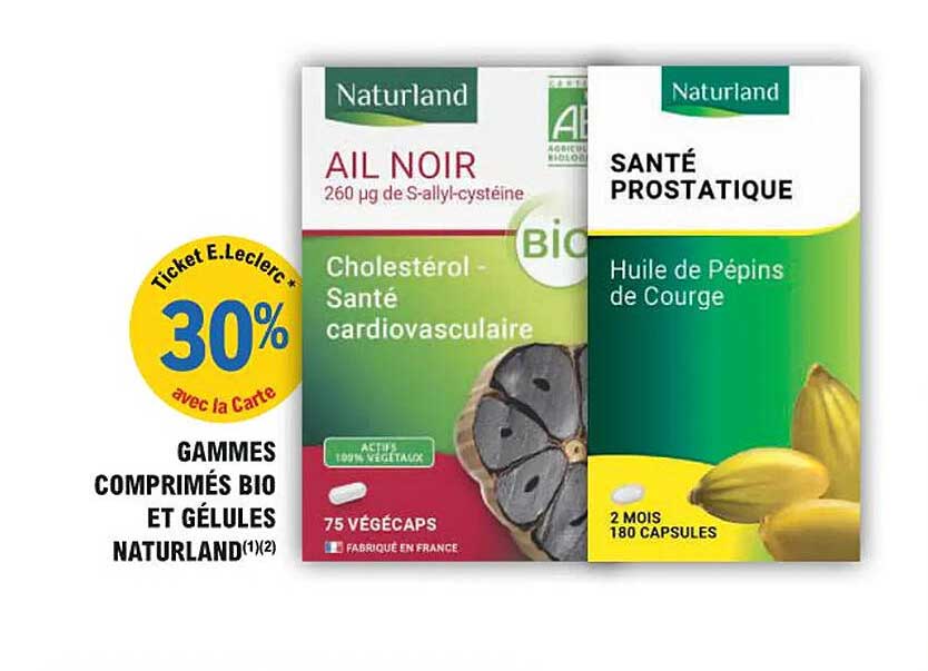 GAMMES COMPRIMÉS BIO ET GÉLULES NATURLAND