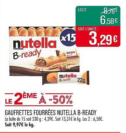 GAUFRETTES FOURRÉES NUTELLA B-READY