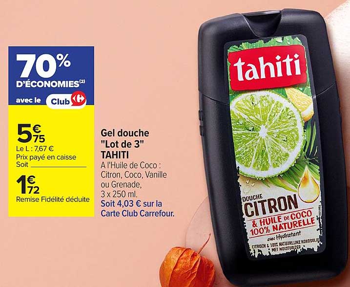 Gel douche "Lot de 3" TAHITI