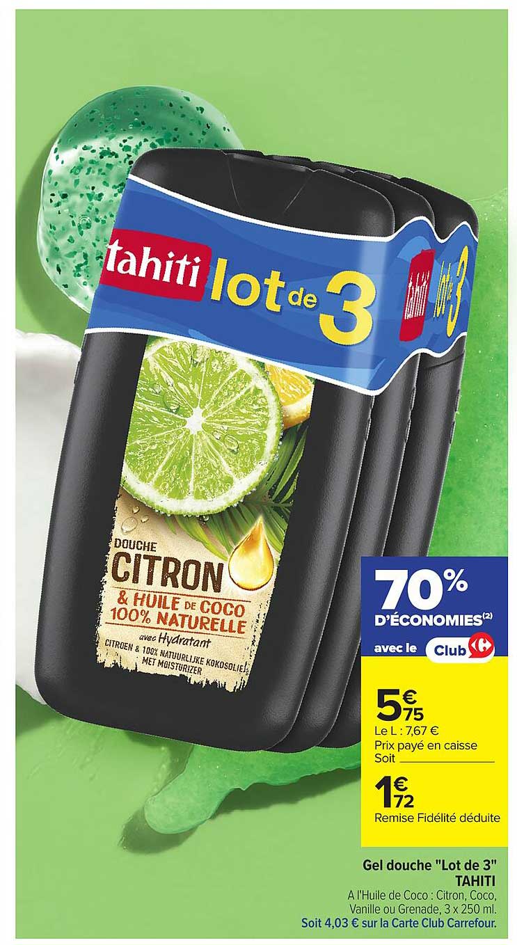 Gel douche "Lot de 3" TAHITI