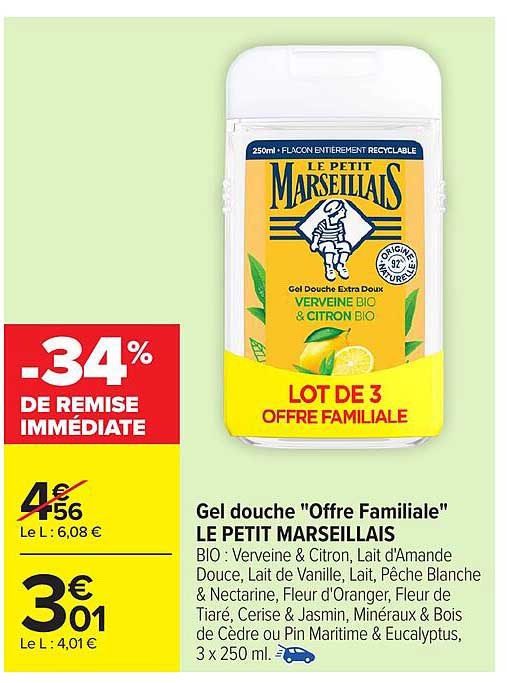 Gel douche "Offre Familiale" LE PETIT MARSEILLAIS