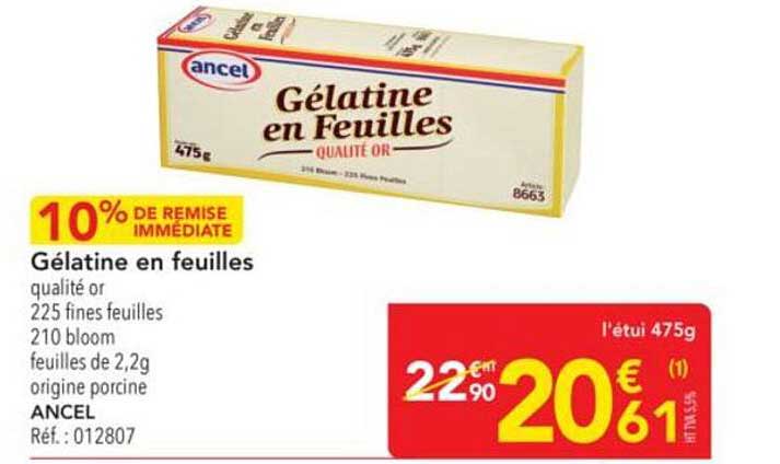 Gélatine en feuilles