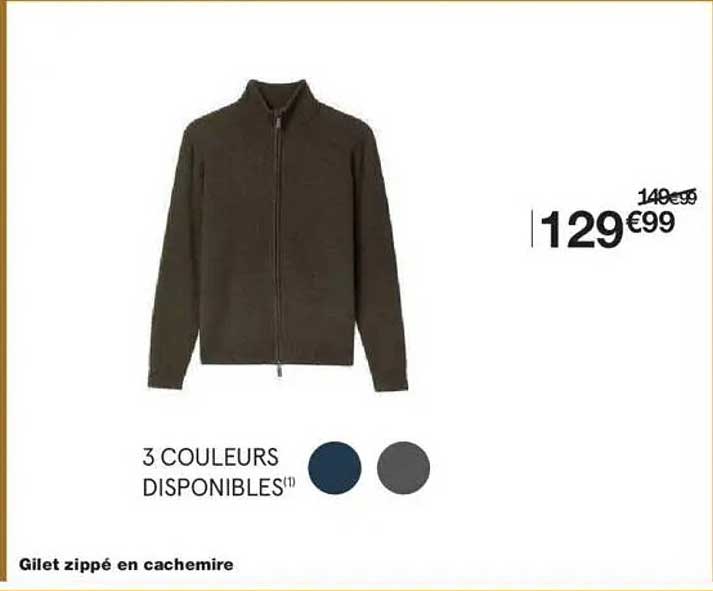 Gilet zippé en cachemire