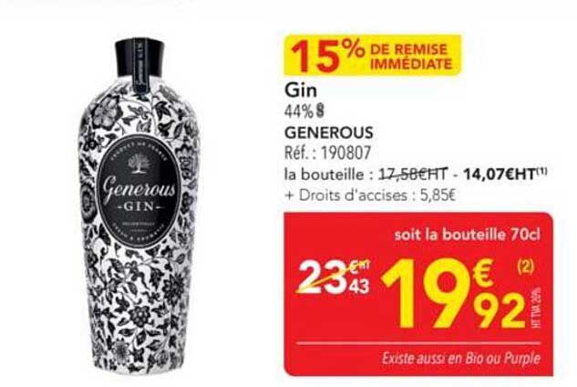 Gin 15% de remise immédiate