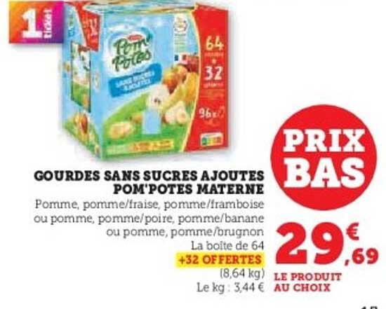 GOURDES SANS SUCRES AJOUTES POM'POTES MATERNEL