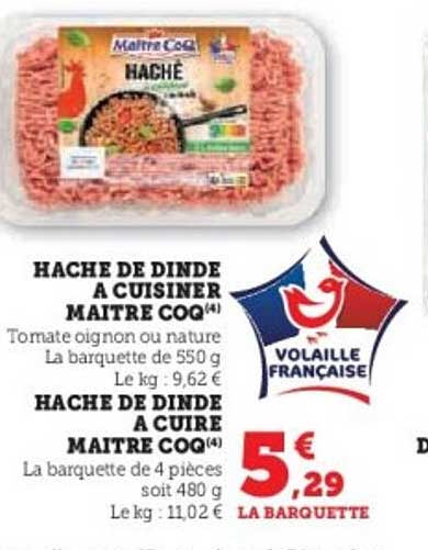 HACHE DE DINDE À CUISINER MAITRE COQ