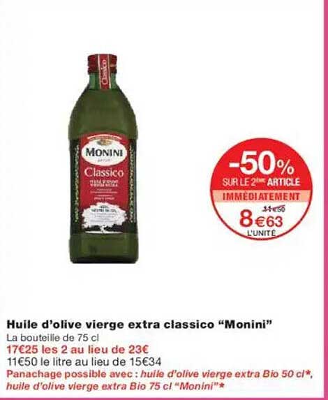 Huile d’olive vierge extra classico “Monini”