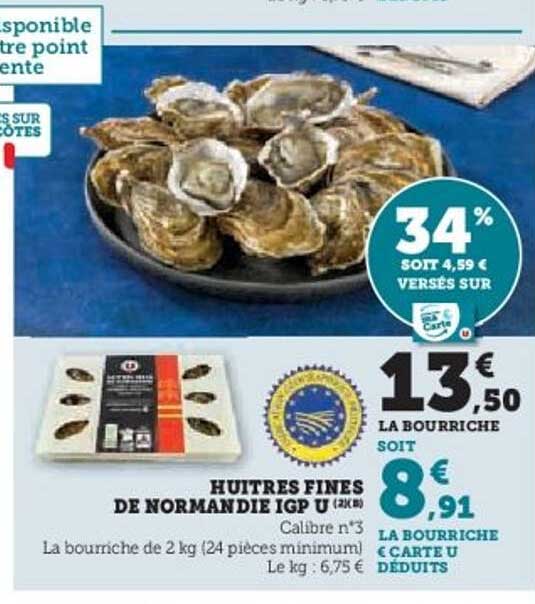 HUITRES FINES DE NORMANDIE IGP U (2kg)