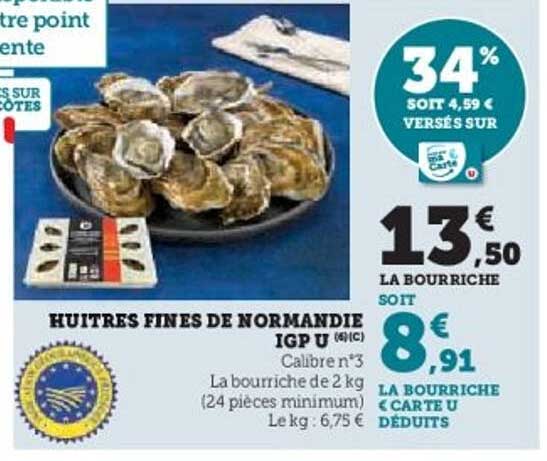 HUITRES FINES DE NORMANDIE IGP U