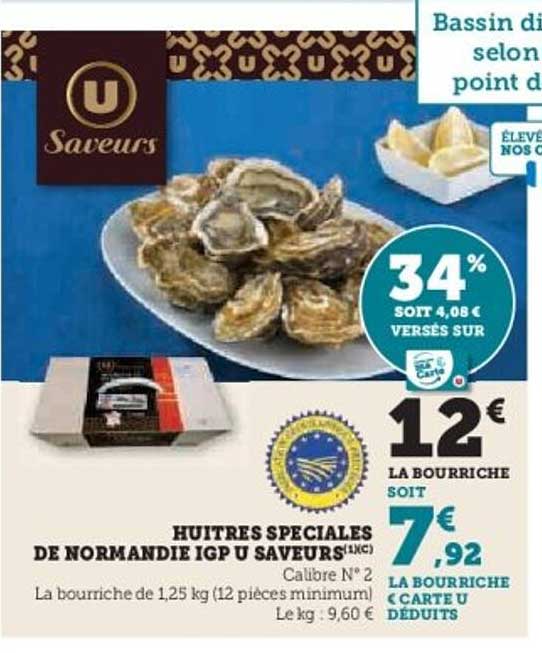 HUITRES SPECIALES DE NORMANDIE IGP U SAVEURS