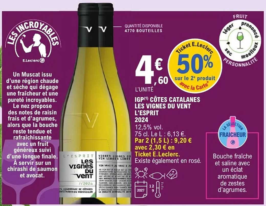 IGP CÔTES CATALANES LES VIGNES DU VENT L'ESPRIT 2024