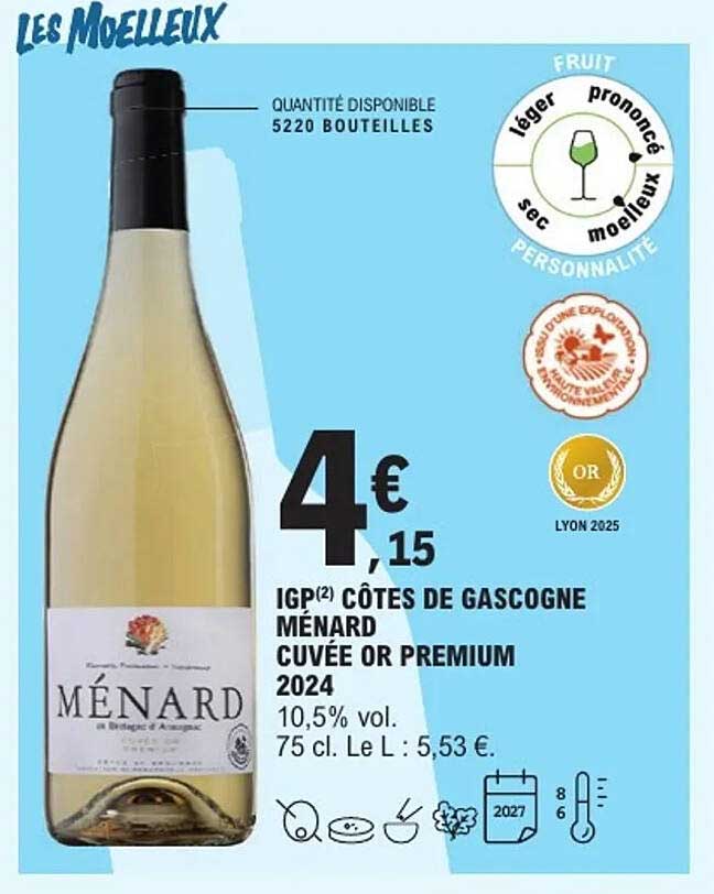 IGP Côtes de Gascogne Ménard Cuvée Or Premium 2024