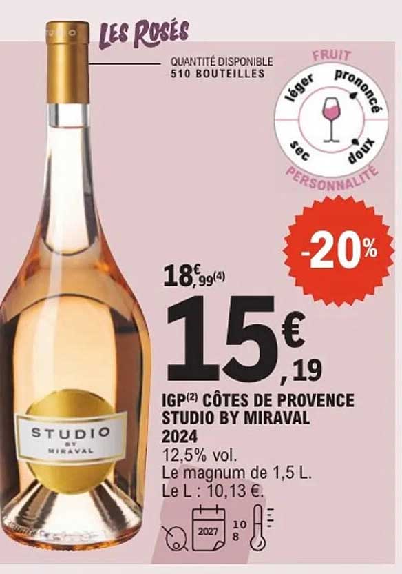 IGP CÔTES DE PROVENCE STUDIO BY MIRAVAL 2024