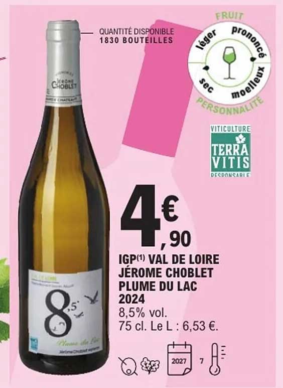 IGP(1) VAL DE LOIRE JÉRÔME CHOBLET PLUME DU LAC 2024