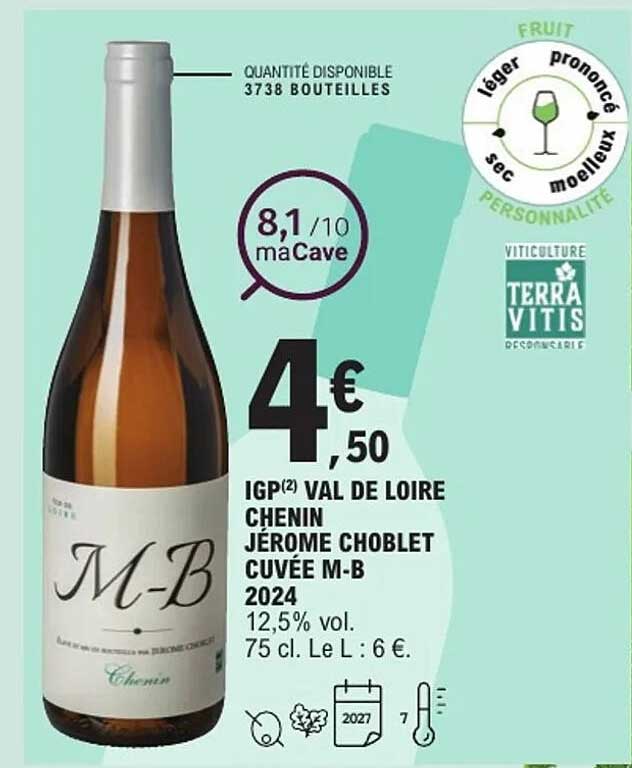 IGP(2) VAL DE LOIRE CHENIN JÉRÔME CHOBLET CUVÉE M-B 2024