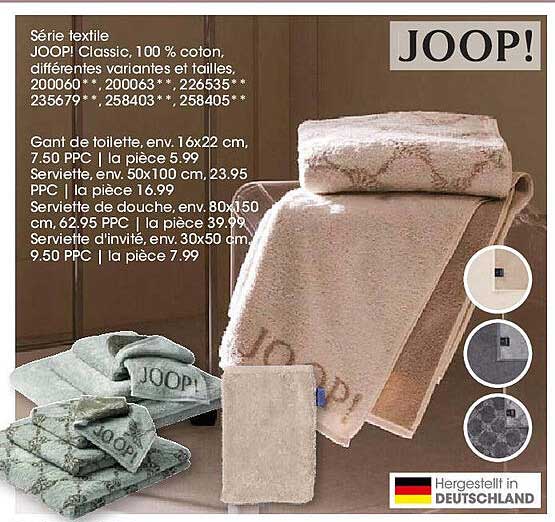JOOP! Classic, 100 % coton. Différentes variantes et tailles.