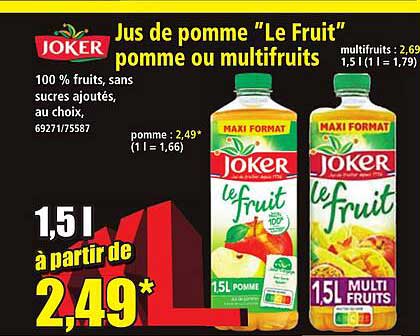 Jus de pomme "Le Fruit" pomme ou multifruits