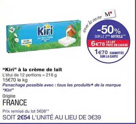 "Kiri" à la crème de lait