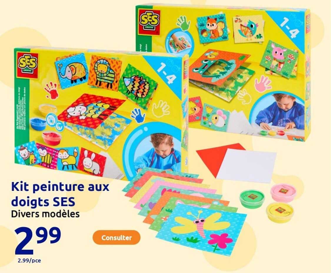 Kit peinture aux doigts SES Divers modèles