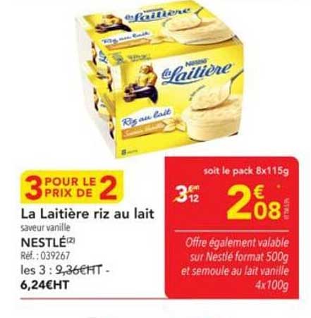 La Laitière riz au lait saveur vanille NESTLÉ