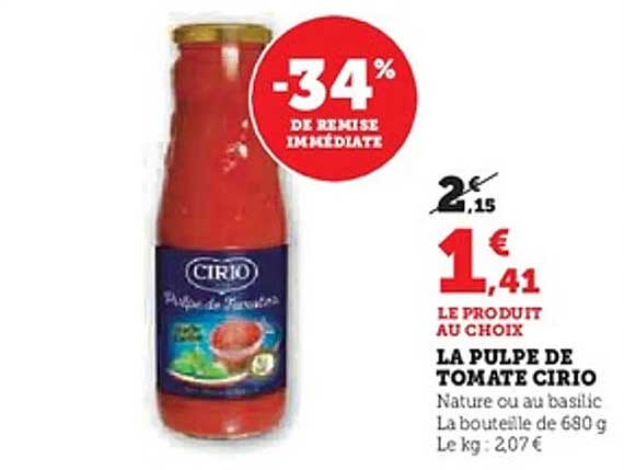 LA PULPE DE TOMATE CIRIO