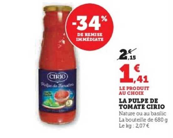 LA PULPE DE TOMATE CIRIO