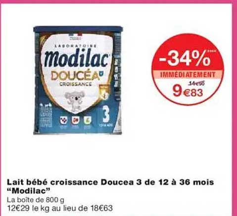 Lait bébé croissance Doucea 3 de 12 à 36 mois "Modilac"