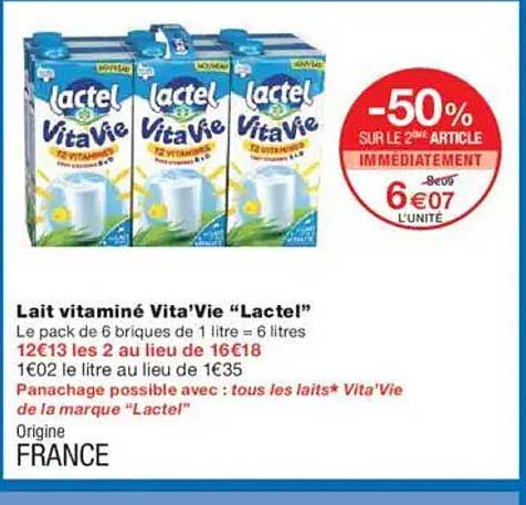 Lait vitaminé Vita’Vie “Lactel”