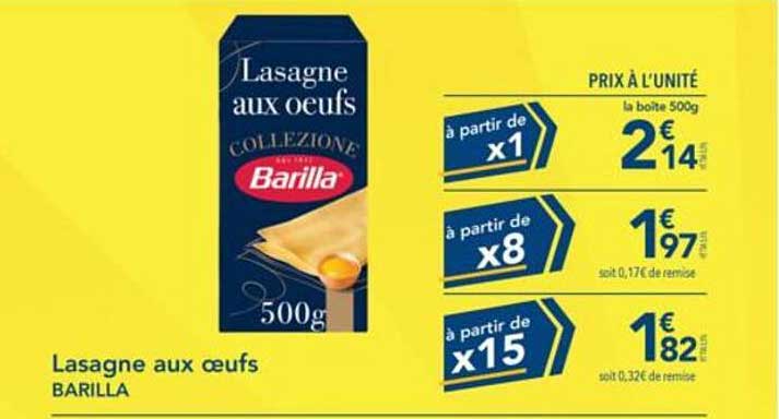 Lasagne aux oeufs BARILLA