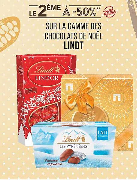 LE 2ÈME À -50% SUR LA GAMME DES CHOCOLATS DE NOËL LINDT