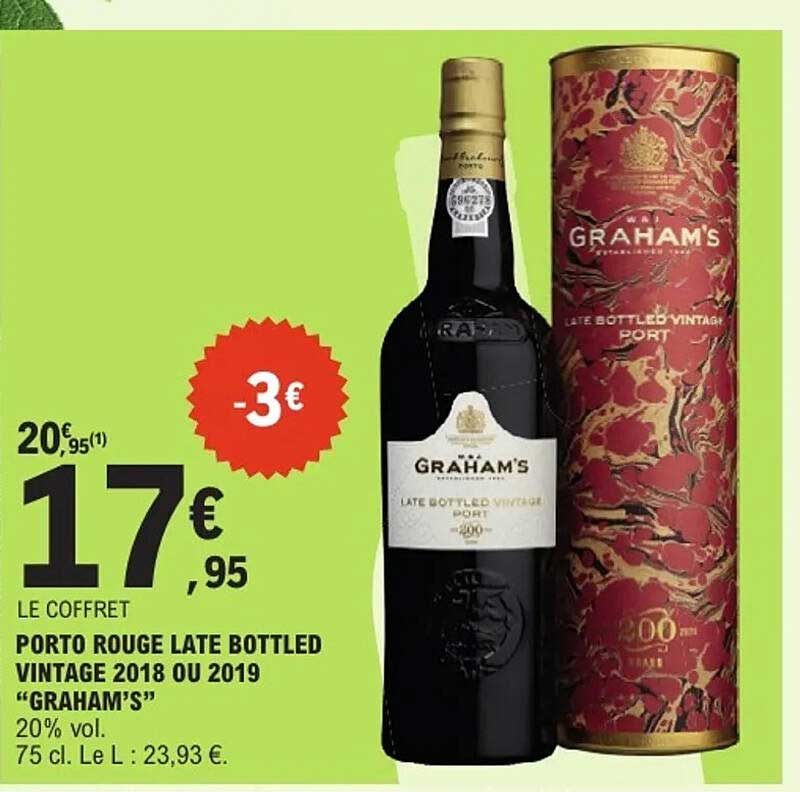 LE COFFRET PORTO ROUGE LATE BOTTLED VINTAGE 2018 OU 2019 "GRAHAM'S"