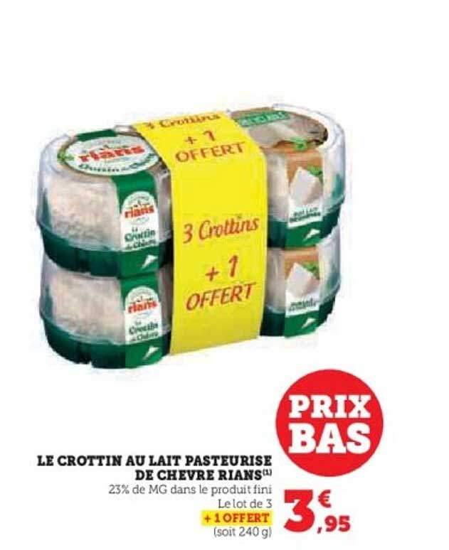 LE CROTTIN AU LAIT PASTEURISÉ DE CHÈVRE RIANS