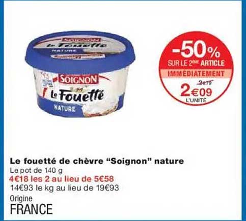 Le fouetté de chèvre “Soignon” nature