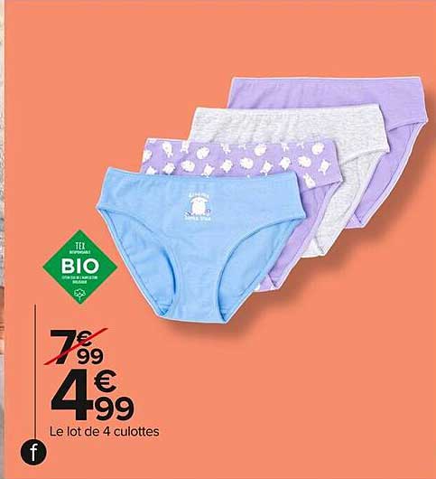 Le lot de 4 culottes