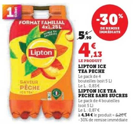 LE PRODUIT LIPTON ICE TEA PECHE
