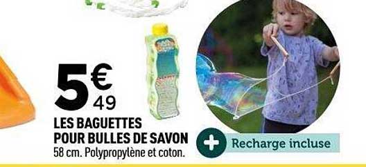 LES BAGUETTES POUR BULLES DE SAVON