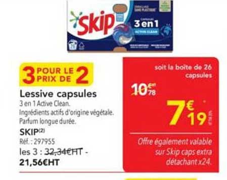 Lessive capsules 3 en 1 Active Clean