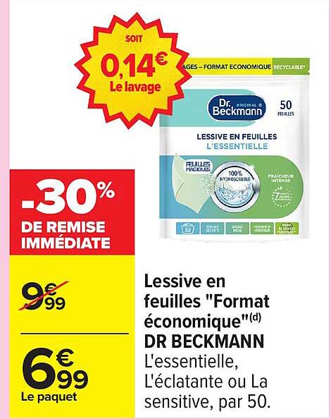 Lessive en feuilles 'Format économique' DR BECKMANN