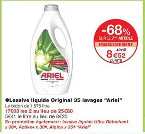 Lessive liquide Original 35 lavages “Ariel”