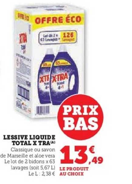 LESSIVE LIQUIDE TOTAL X TRA