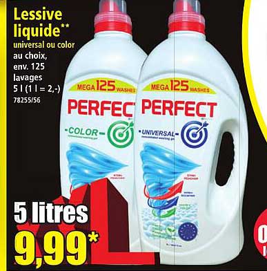 Lessive liquide** universal ou color au choix, env. 125 lavages