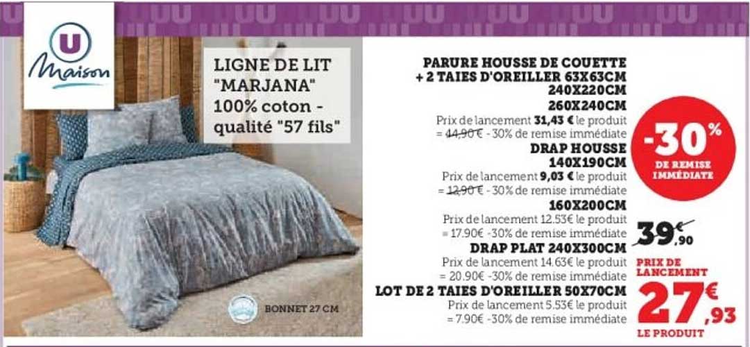 LIGNE DE LIT "MARJANA" 100% coton - qualité "57 fils"