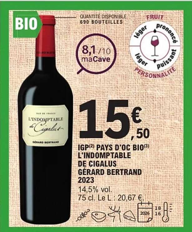 L'Indomptable de Cigalus - Gérard Bertrand 2023