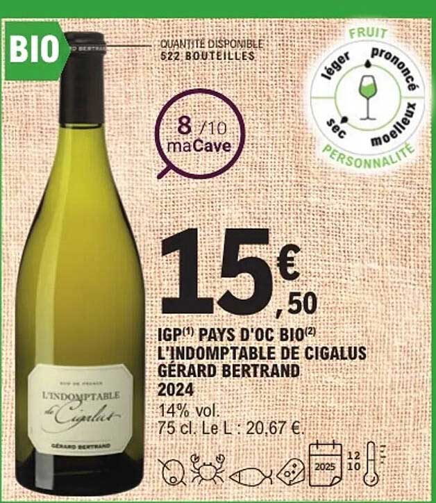 L'Indomptable de Cigalus Gérard Bertrand 2024