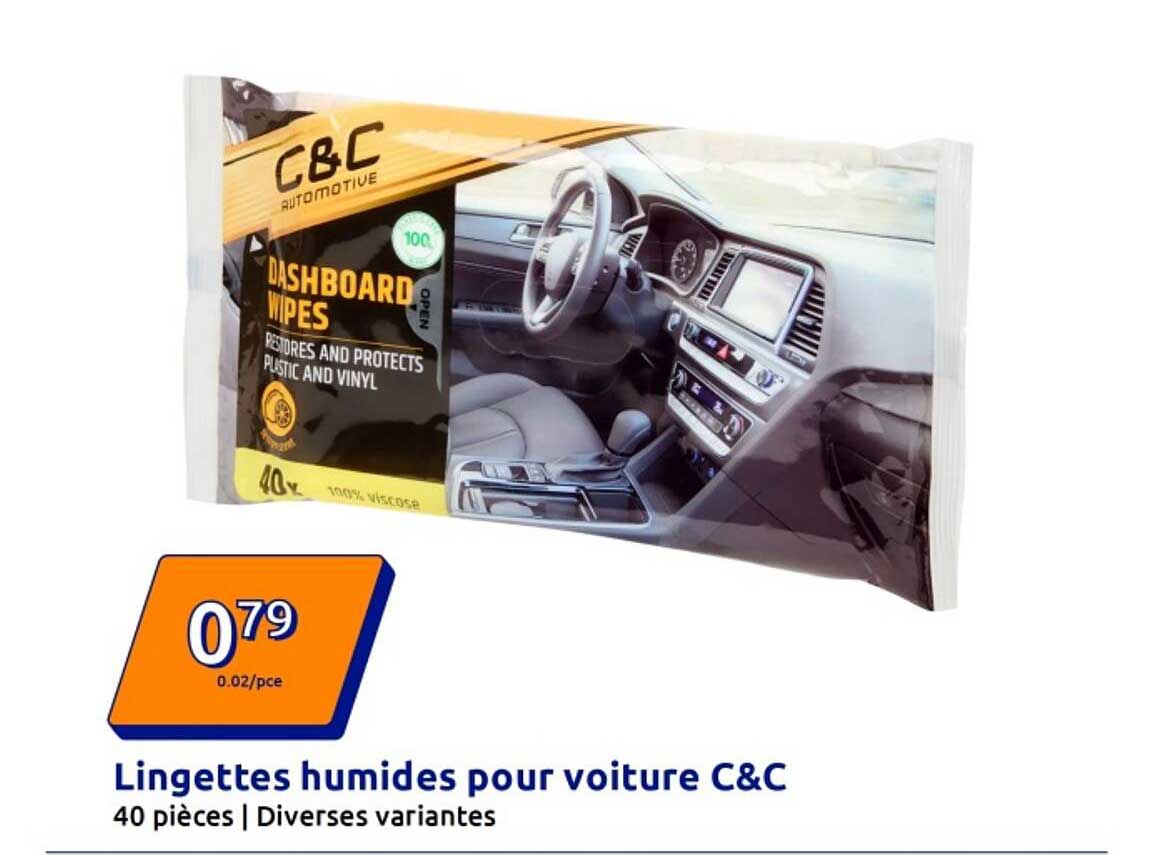 Lingettes humides pour voiture C&C